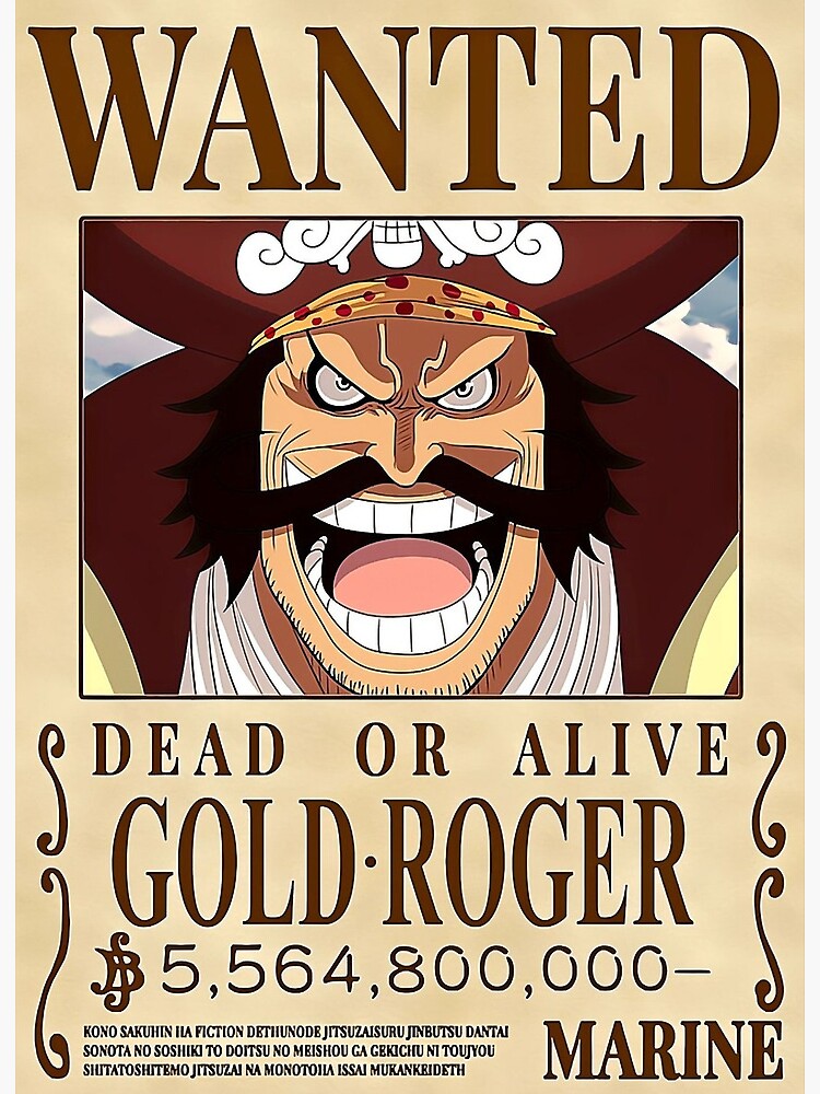 Bounty Gold Roger Wanted One Piece Jigsaw Puzzle by Anime One Piece - Fine  Art America