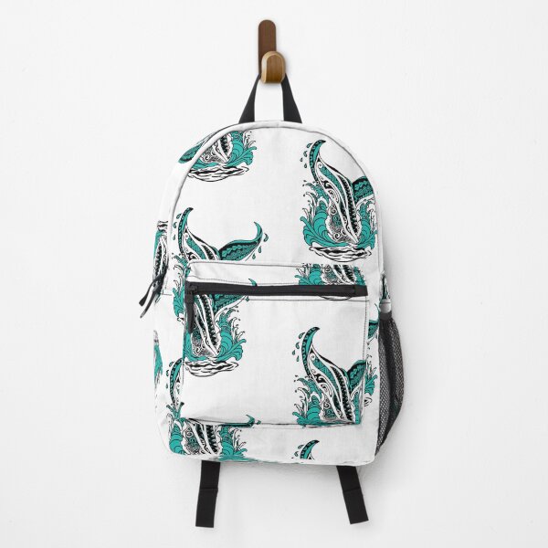 Item preview, Vintage Hawaiian Whales Tail Teal And Black Tattoo - Sticker - Decal designed and sold by sunnthreads.