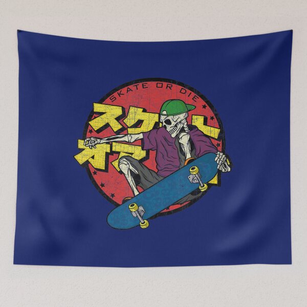 Item preview, Skeleton Skateboarding Skull Skateboard Deck Vintage Skater designed and sold by KrystClear.