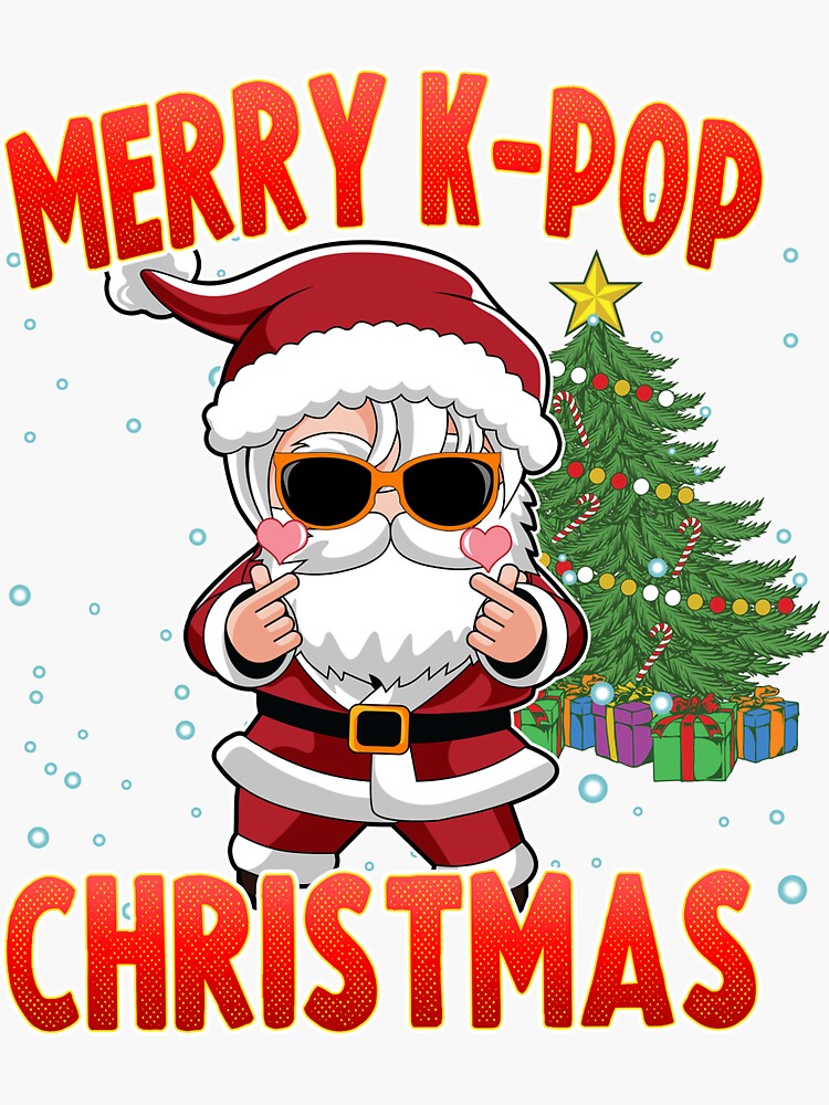 "Merry KPop Christmas Santa K Pop Style" Sticker for Sale by