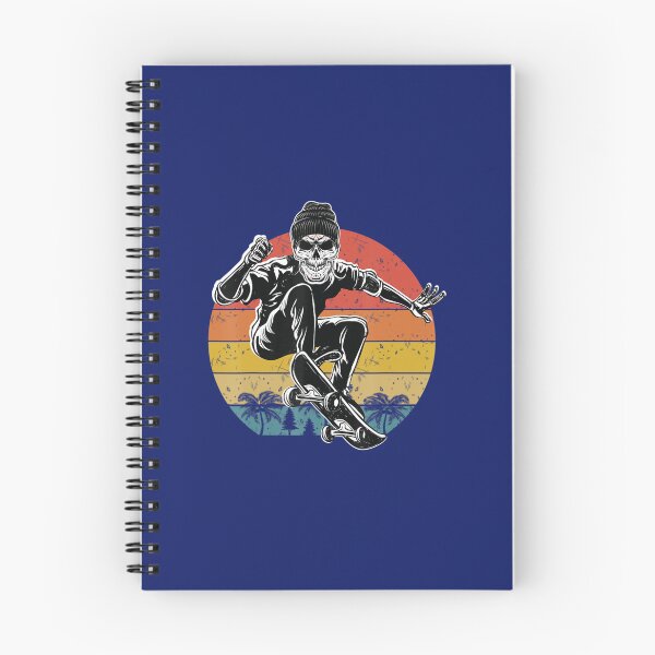 Item preview, Skull Retro Vintage Skateboarder Skater Extreme Sports Skate designed and sold by KrystClear.