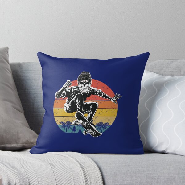 Item preview, Skull Retro Vintage Skateboarder Skater Extreme Sports Skate designed and sold by KrystClear.