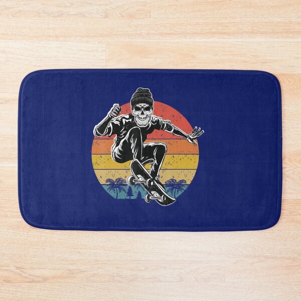 Item preview, Skull Retro Vintage Skateboarder Skater Extreme Sports Skate designed and sold by KrystClear.