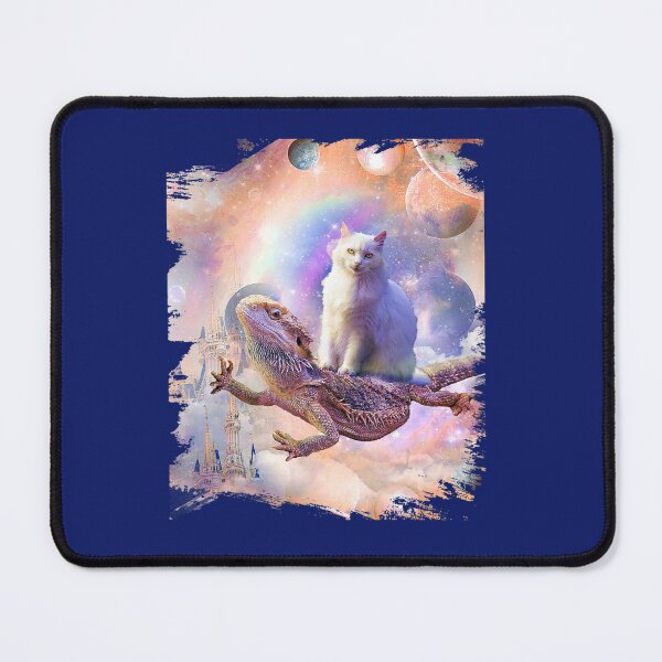 Item preview, Space Cat Riding Bearded Dragon Lizard designed and sold by KrystClear.
