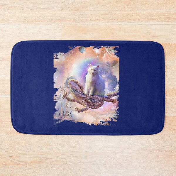 Item preview, Space Cat Riding Bearded Dragon Lizard designed and sold by KrystClear.