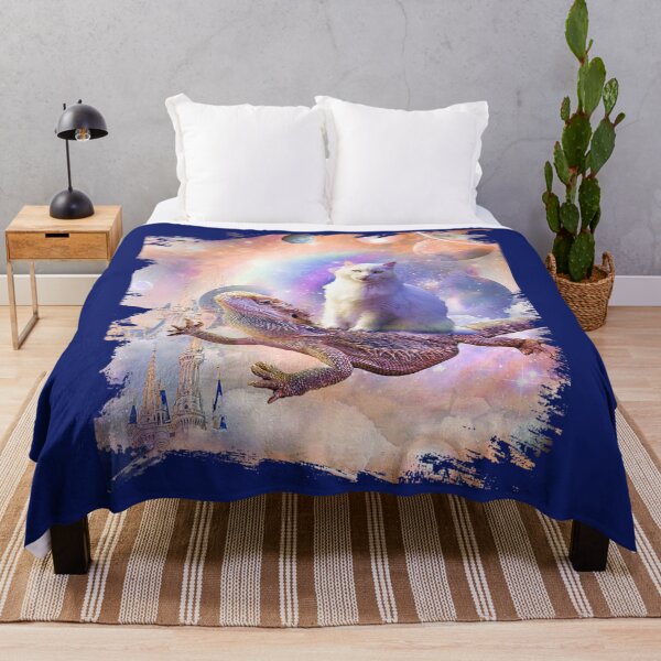 Item preview, Space Cat Riding Bearded Dragon Lizard designed and sold by KrystClear.