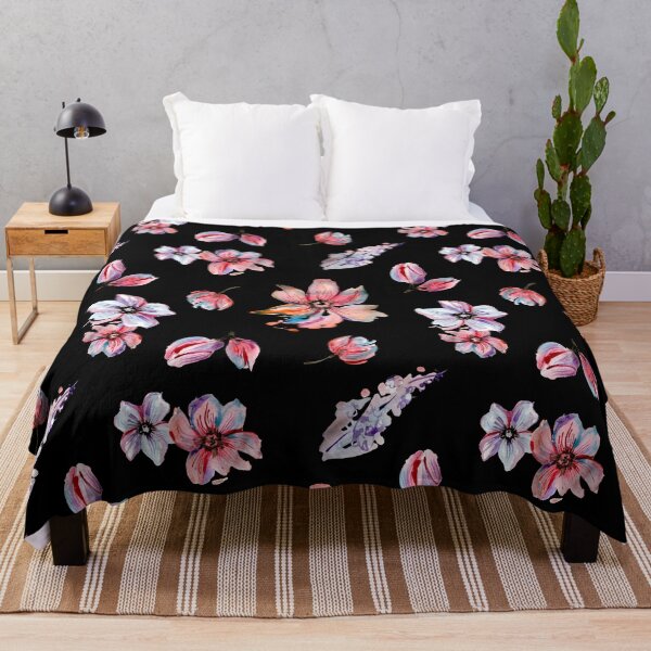 Item preview, Floral Retro Vintage Flowers best for Pillow,bath mats,shower curtain,throw blankets and tapestries designed and sold by Fairies Flower Garden.