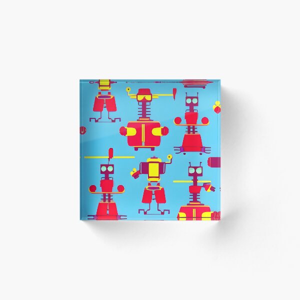 Artikelvorschau, Roboter auf blauem Hintergrund entworfen und verkauft von Kybruno's Creations.
