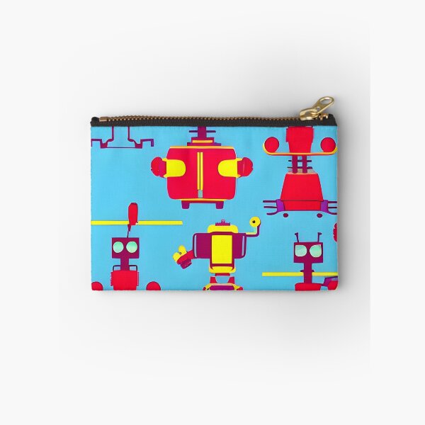 Item preview, Robots on blue background designed and sold by Kybruno's Creations.