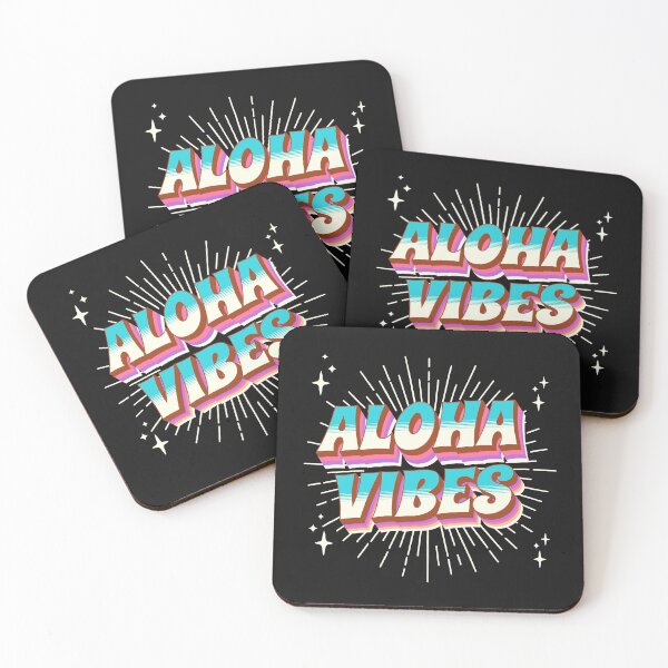 Item preview, Aloha Vibes Hawaii Retro Style Aloha Vintage 80's Hawaiian Style Typography  designed and sold by FreeSpiritAloha.