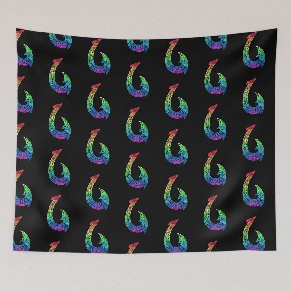 Item preview, Rainbow Fish Hook Hawaiian Tribal Fishhook Polynesian Tribal Tattoo Hawaii  designed and sold by FreeSpiritAloha.