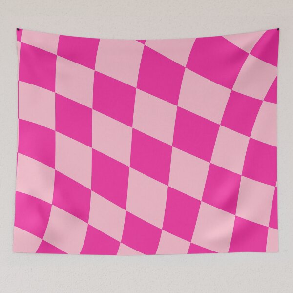 Item preview, pink and fuscia skewed checkers designed and sold by CreativeDelco.