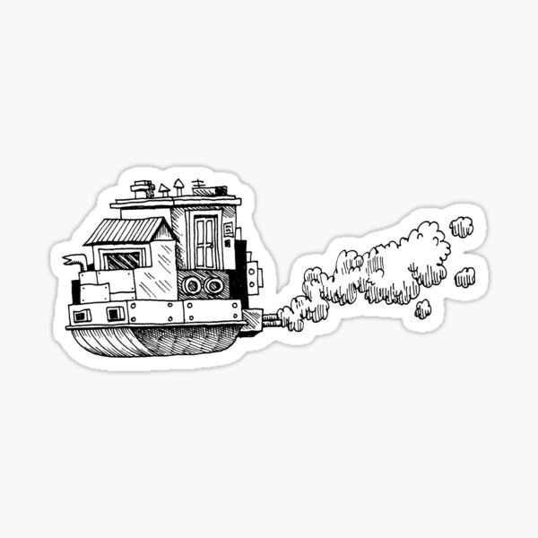Sky Ship (Black) Sticker