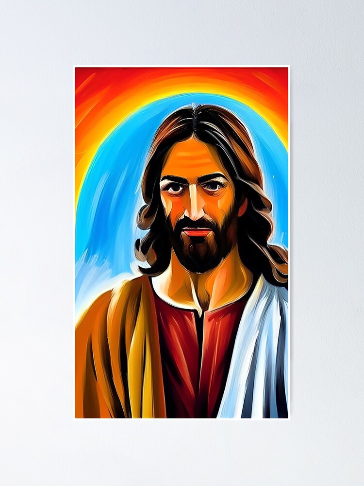 "Painting of Jesus Christ" Poster for Sale by CattlettArt Redbubble