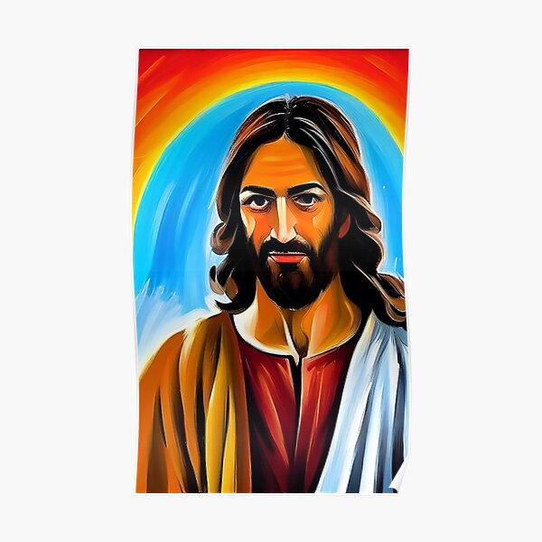 "Painting of Jesus Christ" Poster for Sale by CattlettArt Redbubble