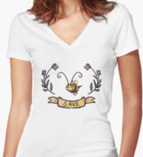 SAVE Women's Fitted V-Neck T-Shirt