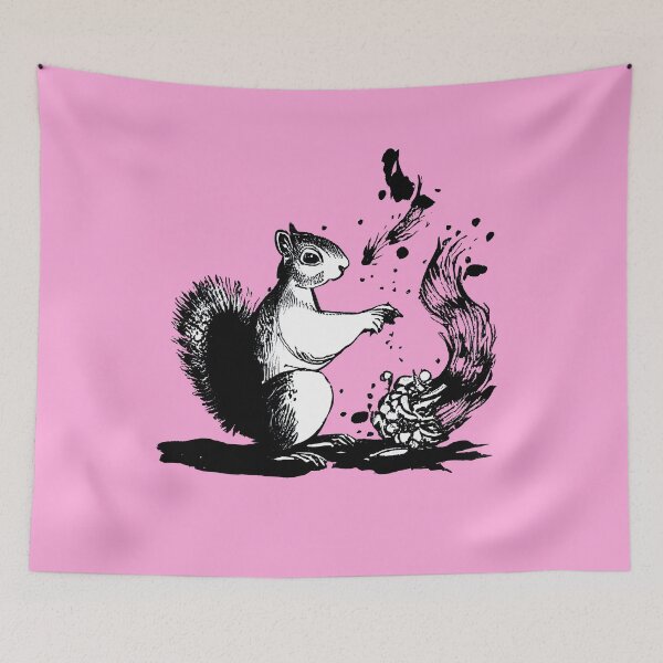 Item preview, A squirrel doing magic, pink designed and sold by etherElric.