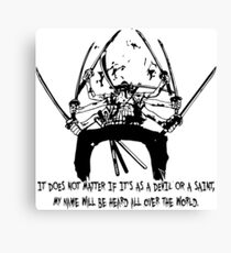 Asura Zoro Version Black Canvas Print