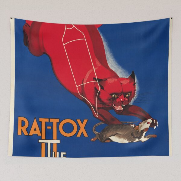 Item preview, RATTOX Kills Rats Mice Field Mice Etc 1934 Old France Advertising Poster designed and sold by retroposters.
