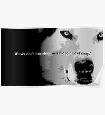 Wolves don't lose sleep over the opinion of sheep Poster
