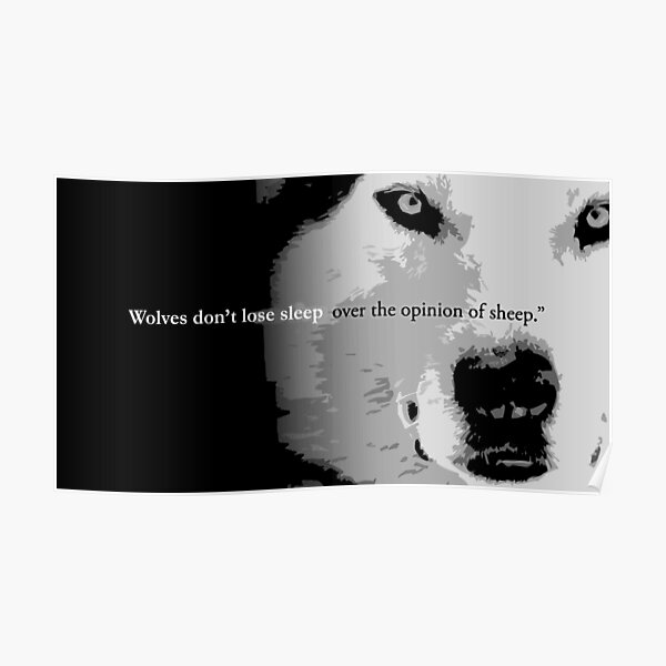Les loups ne perdent pas leur sommeil à cause de l'opinion des moutons Poster