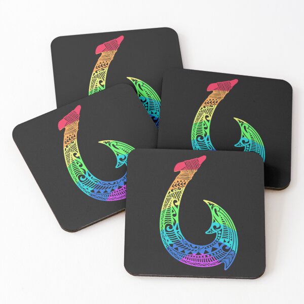 Item preview, Rainbow Fish Hook Hawaiian Tribal Fishhook Polynesian Tribal Tattoo Hawaii  designed and sold by FreeSpiritAloha.