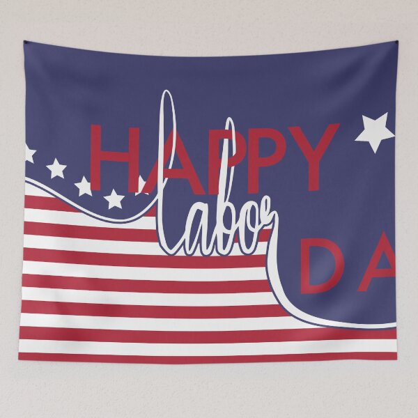 Item preview, Happy Labor Day with USA Flag Illustration designed and sold by RED by Arcanum Studio.