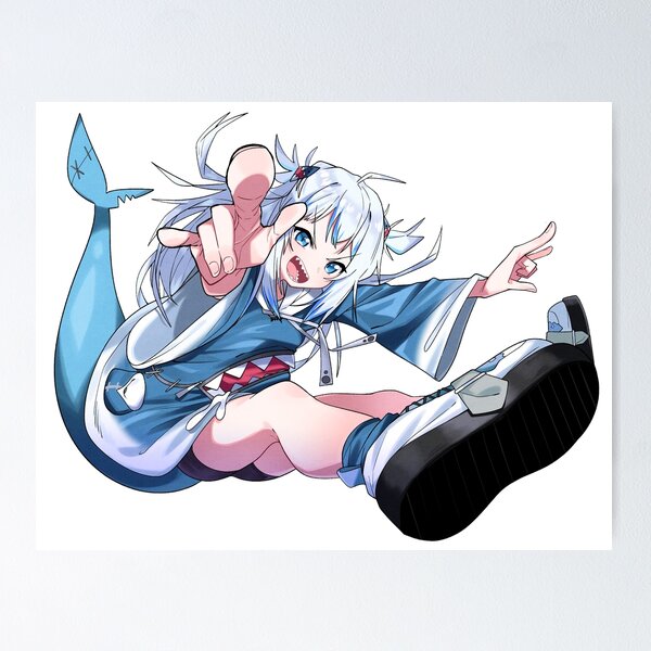Aperçu de l'œuvre Gawr Gura | Hololive English HoloFR Holomythe | Youtubeur virtuel Vtuber | Cool Cuisses Jambes Requin Fille créée et vendue par Risumu.