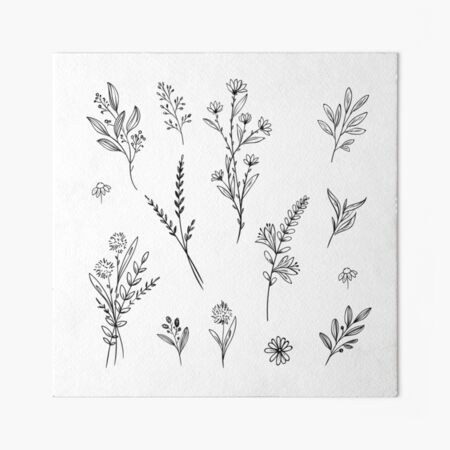 Handdrawn Wildflower Stickers | Art Board Print