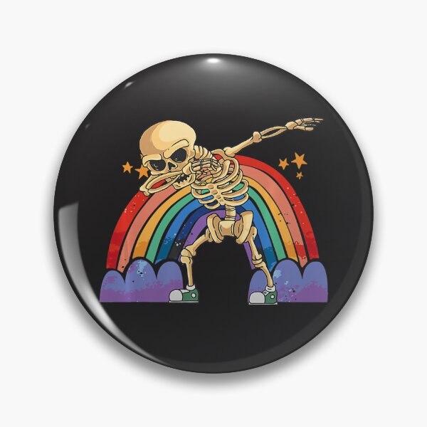 Item preview, Cute Skeleton Dabbing Lazy Halloween Costume Skull Rainbow   designed and sold by okieokeke8.