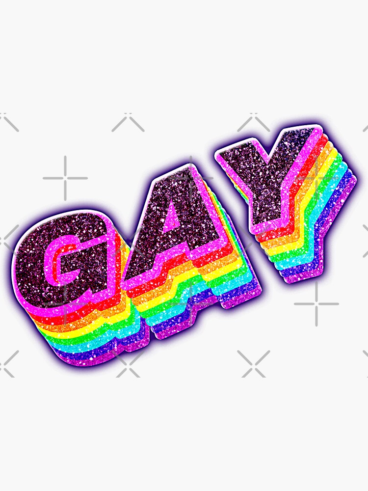 "GAY GLITTER RAINBOW (BLACK)" Sticker for Sale by Nickphillips Redbubble