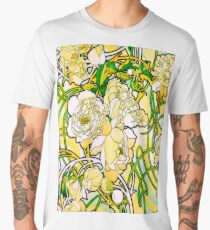 Mucha Peonies, a la Stained Glass HDR Men's Premium T-Shirt