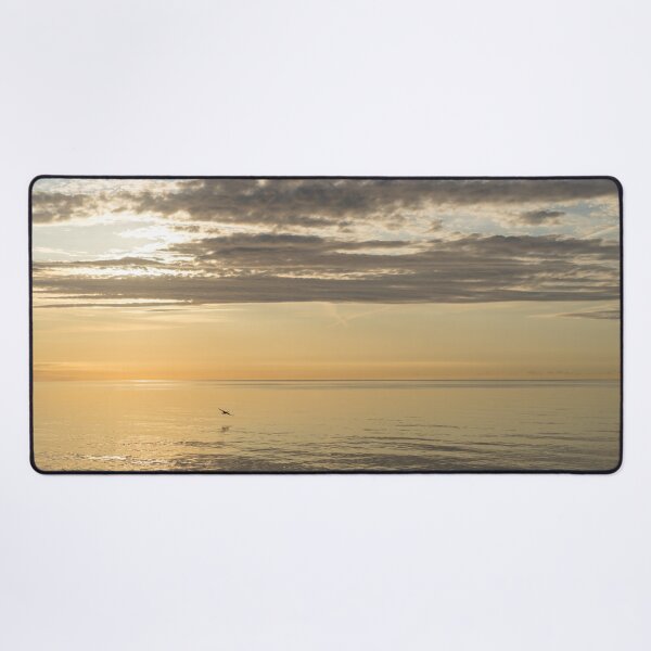 Item preview, Golden Brilliance - Single Cormorant Flight Over Silky Water designed and sold by Georgia Mizuleva.