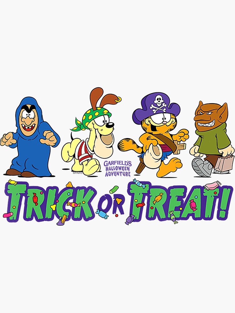 "Garfield Trick or Treat" Sticker for Sale by samyailtss Redbubble