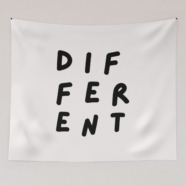 Item preview, Different. Typography. Handwritten Black Text. Capitals designed and sold by JellyBeenzz.