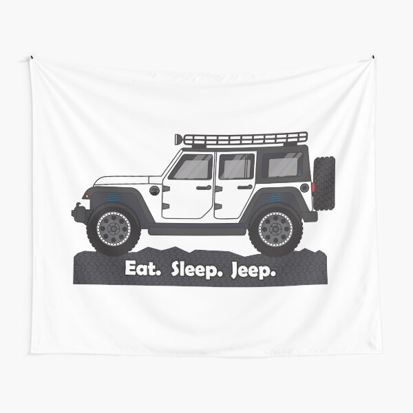 White Jeep Wrangler Tapestry
