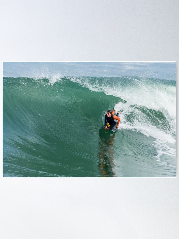 Bodyboarder in action