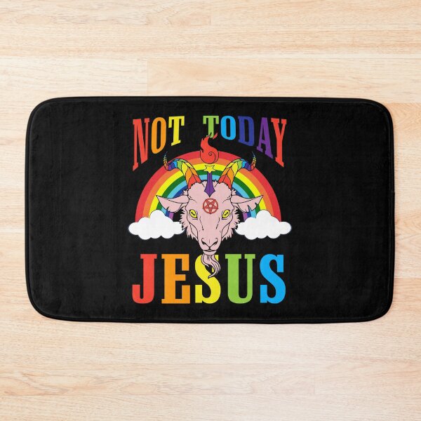 Item preview, Not Today Jesus Satan Goat Satanic LGBT Gay Pride Rainbow Satanism designed and sold by ChristYoung90.