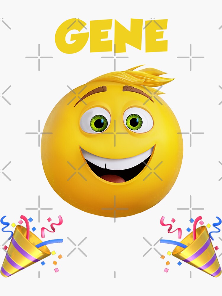 "The Emoji movie Gene meh party happy kid" Sticker for Sale by