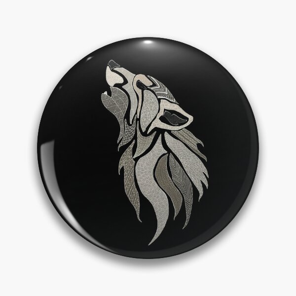 Artikelvorschau, Heulender Wolf auf Schwarz entworfen und verkauft von Karen  Todman -Aroca Designs-.