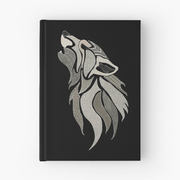 Aperçu de l'œuvre Hurlement loup sur noir créée et vendue par Karen  Todman -Aroca Designs-.