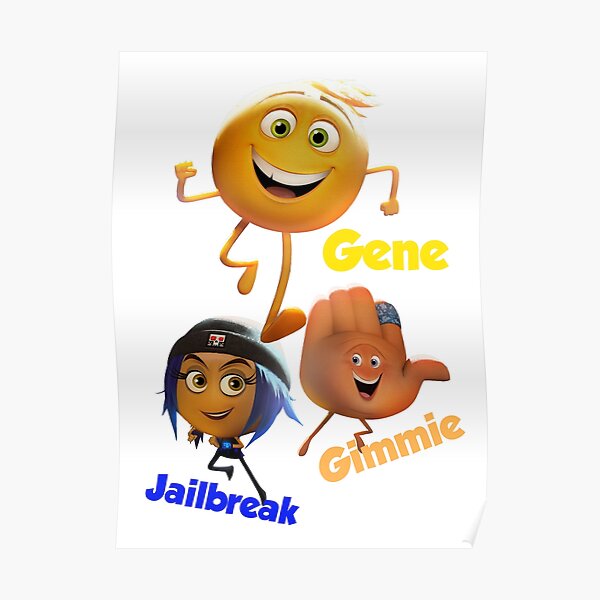 The Emoji Movie Gene Meh Party Happy Kid Poster By Tagliobros Redbubble - roblox emoji movie