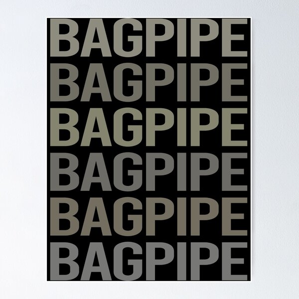 Item preview, Gray Text Art Bagpipe Bagpipes Bagpiper designed and sold by StoreCalamity.