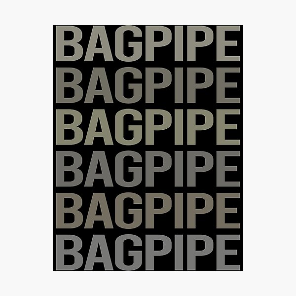 Item preview, Gray Text Art Bagpipe Bagpipes Bagpiper designed and sold by StoreCalamity.