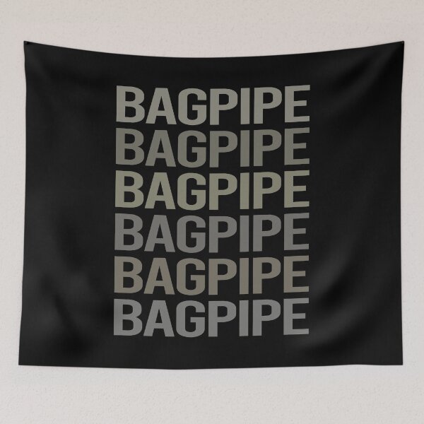 Item preview, Gray Text Art Bagpipe Bagpipes Bagpiper designed and sold by StoreCalamity.