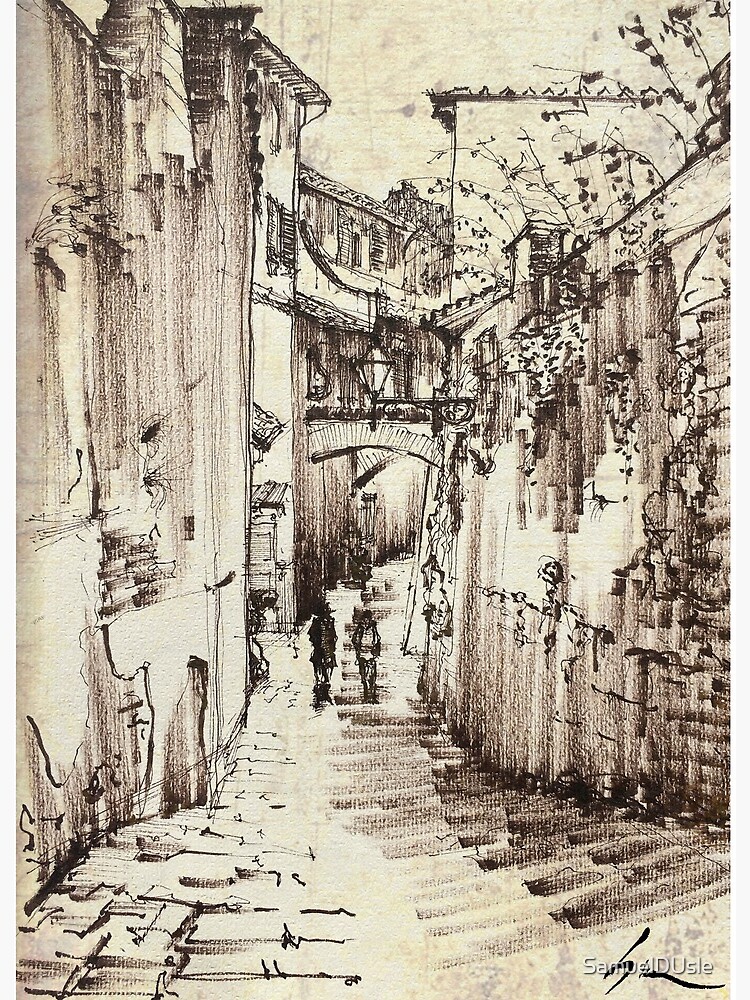 Florentine Alleyway Art Board Print By Samueldusle Redbubble