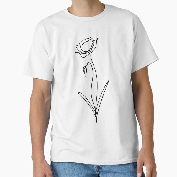 Item preview, Black and White Minimalist One Line Poppy Flower designed and sold by Sunfleur-Studio.