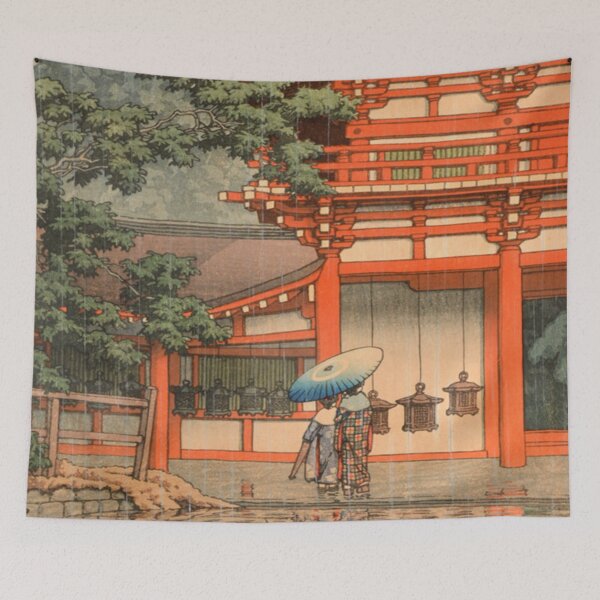 Item preview, Kasuga Shrine in Nara by Kawase Hasui, restored vintage Japanese art designed and sold by FineJapan.