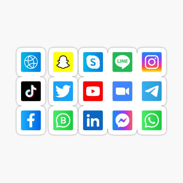 Social Media Logo Sticker for iOS & Android