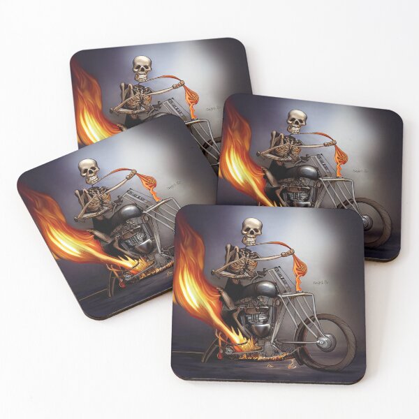 Item preview, Skeleton from hell riding a motorcycle. Image digital creation. designed and sold by mrlongfield.